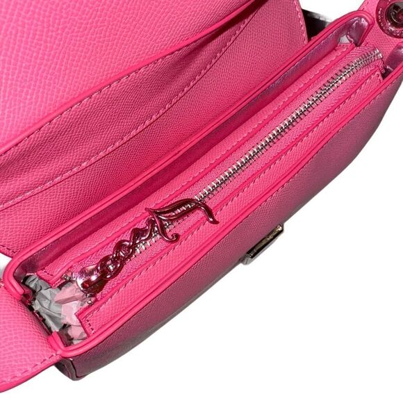 Juicy Couture Hot Pink Faux Leather Jasmine Flap Hobo Bag w/ Metallic Mini Pouch - Picture 12 of 16